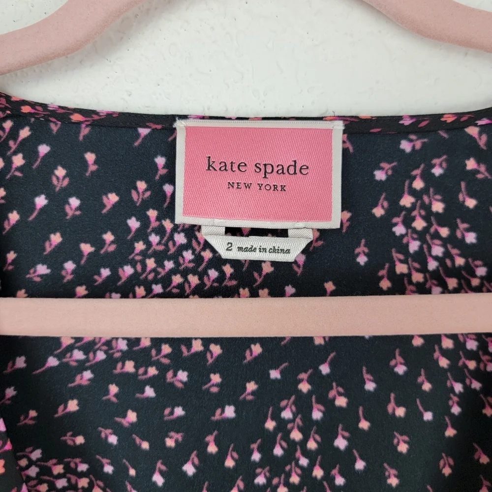 Kate Spade Meadow Faux Wrap Floral Feminine Dress 2